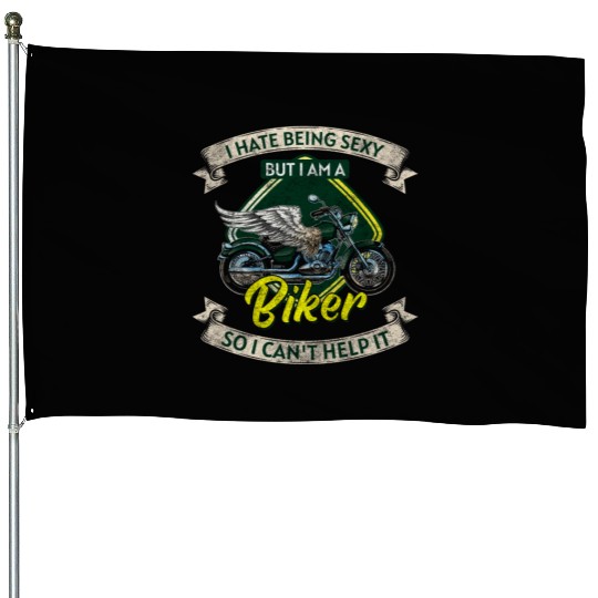 Biker Chopper Racing Two-Wheeler House Flags