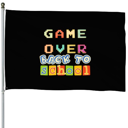 Game Over Back To School House Flags
