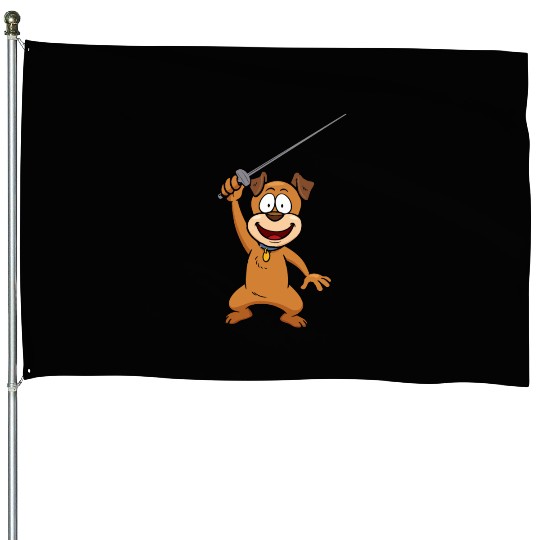 Fencing Dog Funny Animal Fencing Humor For Dog House Flags