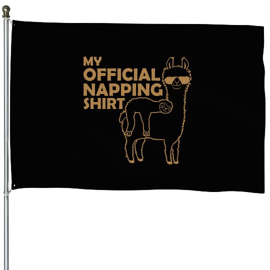 sloth llama napping House Flags