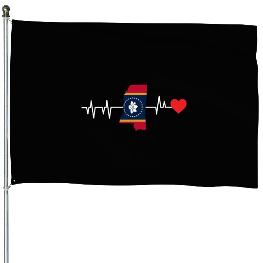 Mississippi Heartbeat Gift House Flags