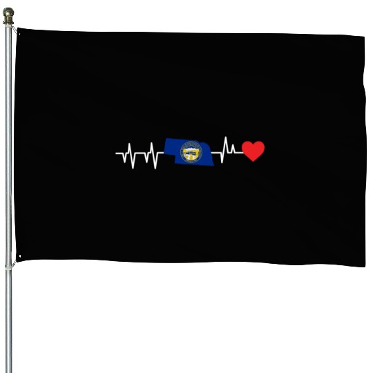 Nebraska Heartbeat Gift House Flags
