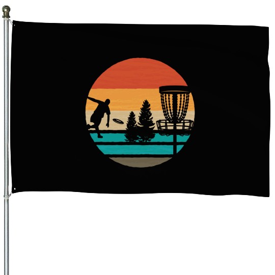 Vintage Frisbee Disc Golf Vintage Ultimate Frisbee House Flags