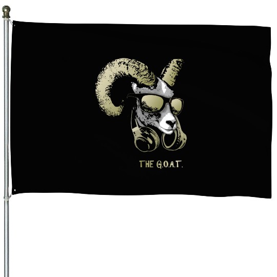 The Goat Bling Cool and Funny Music Animal with House Flags