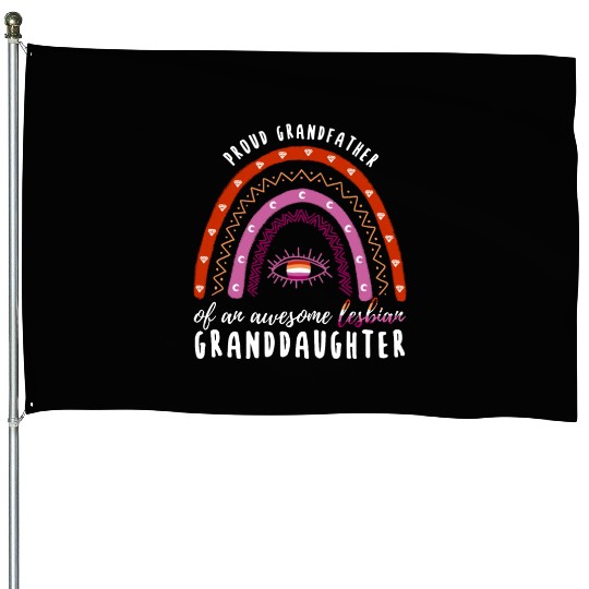 Rainbow Grandfather Lesbian Granddaughter House Flags