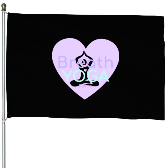 Breath Yoga Relax | Yogi House Flags with heart Namaste