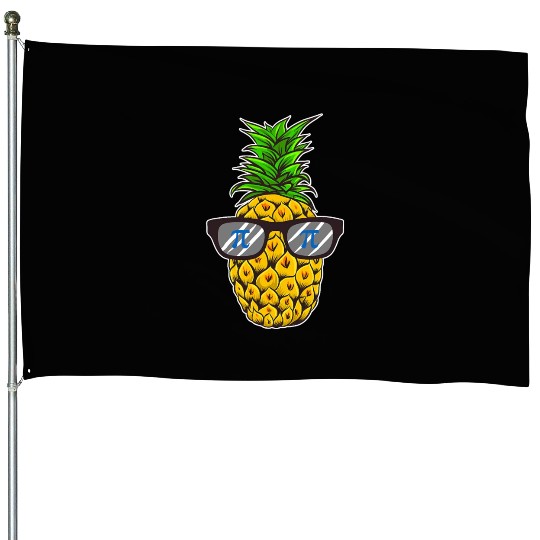 Pi Day Funny Pineapple Math Nerds Geeks Pi Symbol House Flags