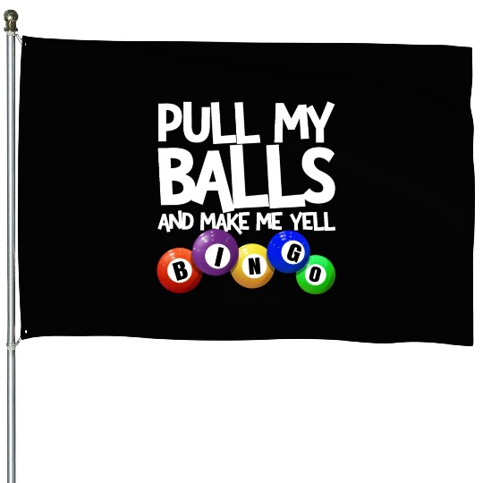 Pull My Balls And Make Me Yell Bingo Player Funny House Flags