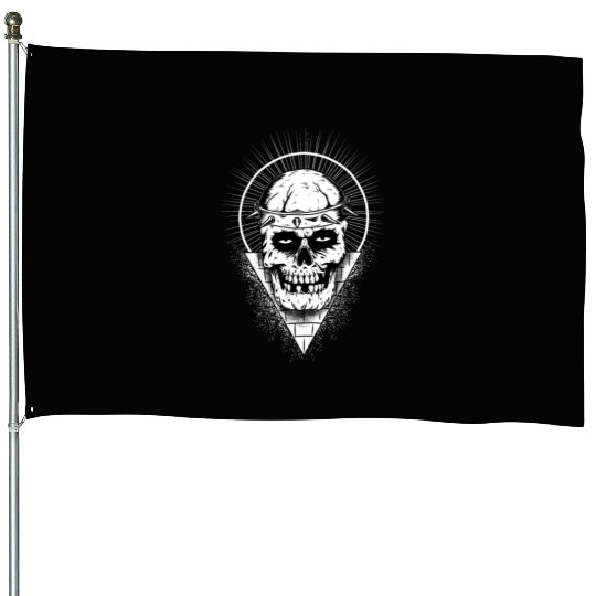Bull Skull House Flags