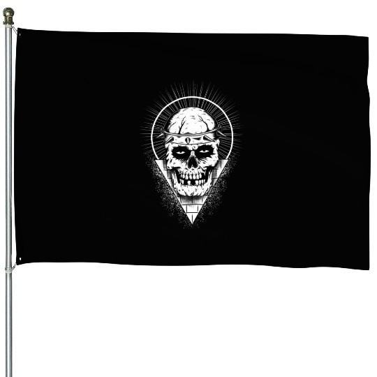 Bull Skull House Flags