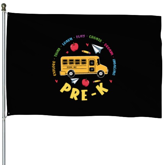 Pre-K School Bus House Flags