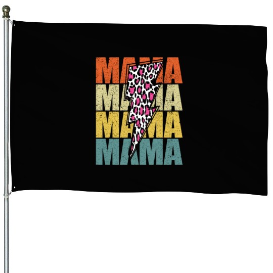 Lightning Bolt Leopard Cheetah Print Multi Color House Flags