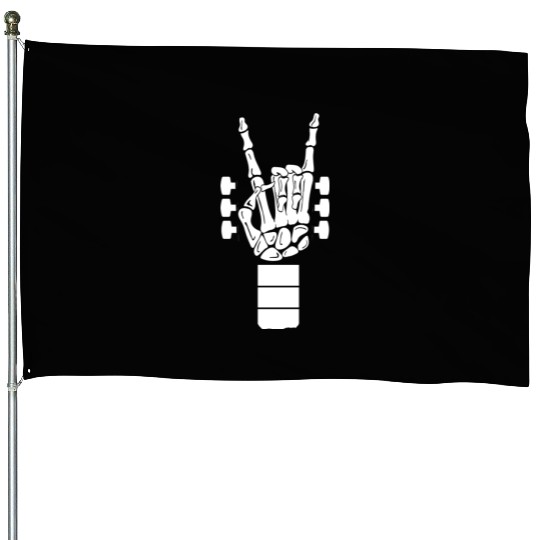 Metal Producer Skeleton Hand Guitar House Flags