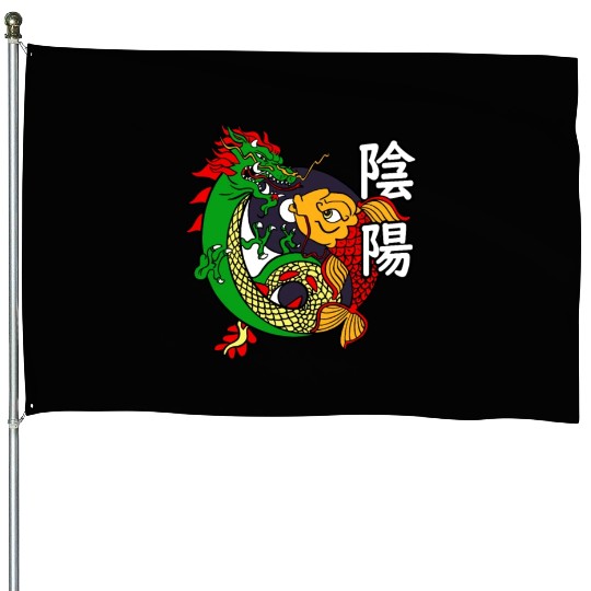 Dragon Koi Fish Good Bad | Japanese Culture House Flags