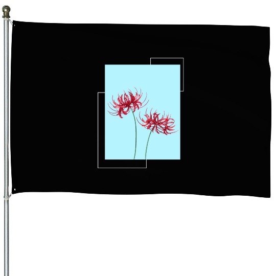 Red Spider Lily Lycoris Recoil Anime Fanart House Flags