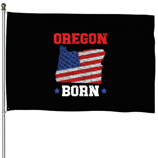 Oregon Born USA America Oregonians Travel Tourist House Flags