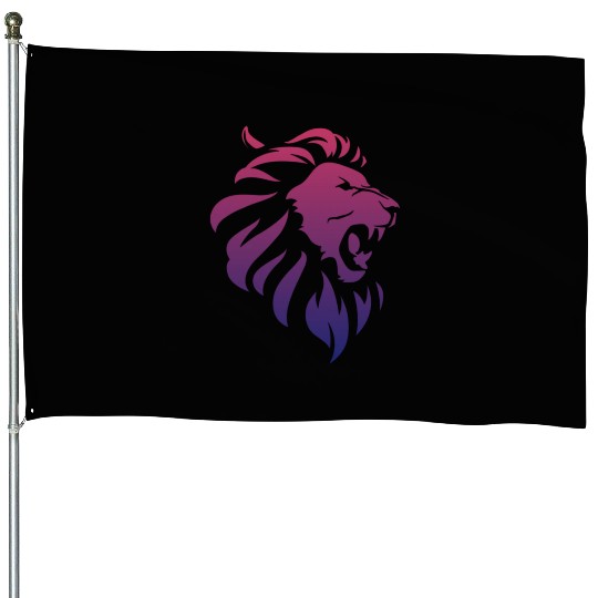 Angry lion House Flags