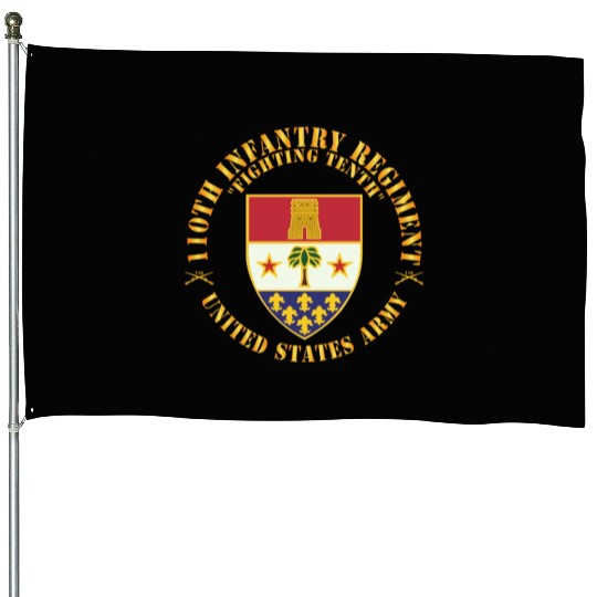 Army 110th Infantry Regiment Fighting Tenth DUI w House Flags
