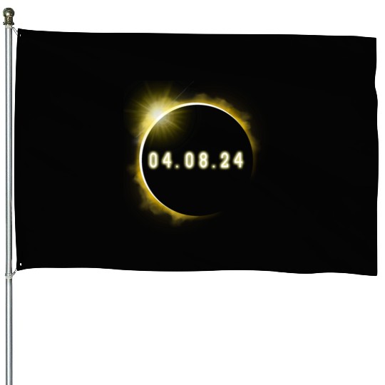Total Solar Eclipse 4.08.24 Totality Solar Eclipse House Flags