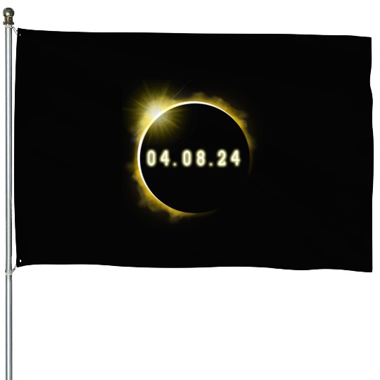 Total Solar Eclipse 4.08.24 Totality Solar Eclipse House Flags