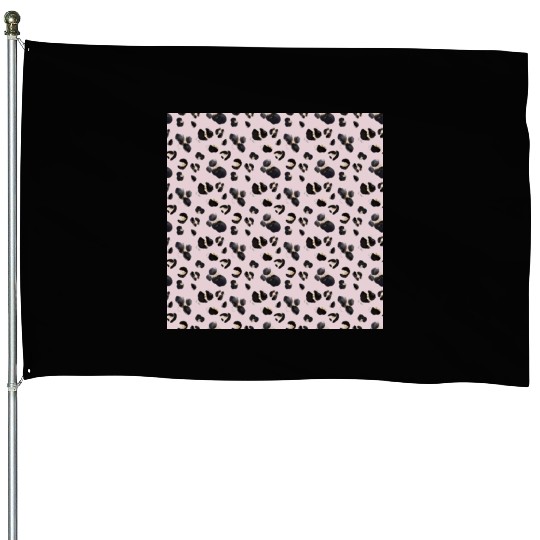Cheetah Animal Print Pink Pattern House Flags