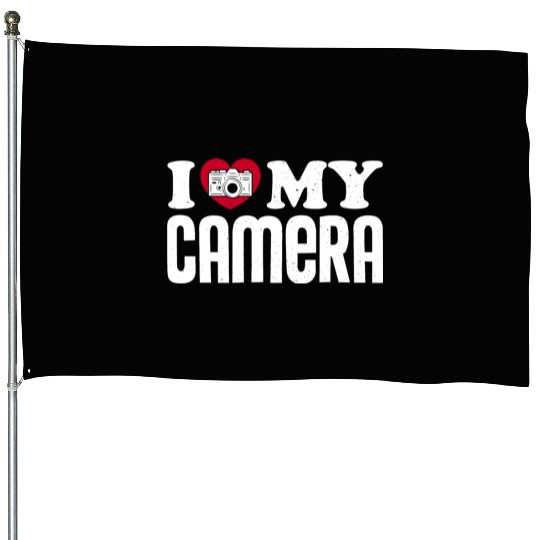 Photography Camera Lens I Love My House Flags