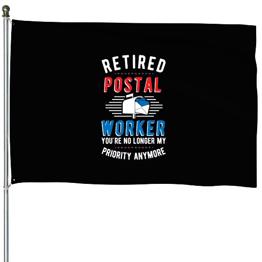 Retired Postal Worker Retirement Mailman Postman House Flags