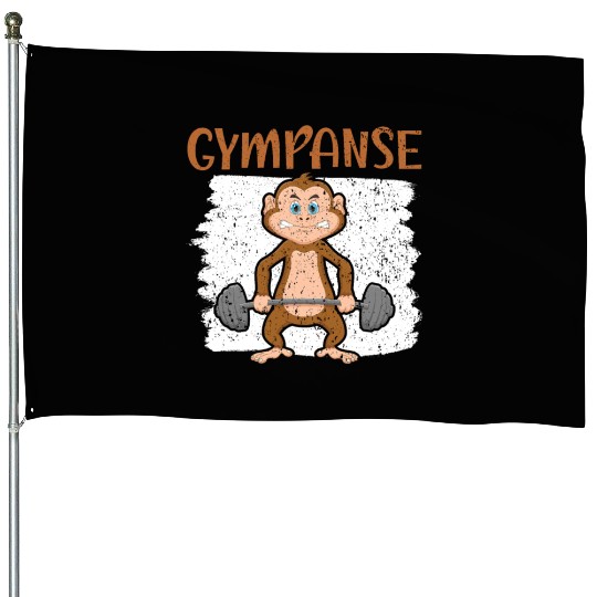 Gympanse Chimpanzee Monkey Animal Zookeeper House Flags