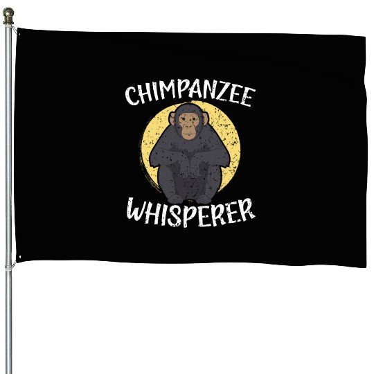 Chimpanzee Whisperer Monkey Animal Zookeeper House Flags