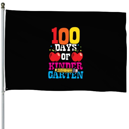 100 Days Of Kindergarten Sweet Cute Sayings Team House Flags
