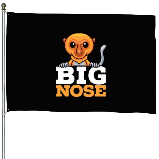 Big Nose Proboscis Monkey Ape Wildlife Zookeeper House Flags