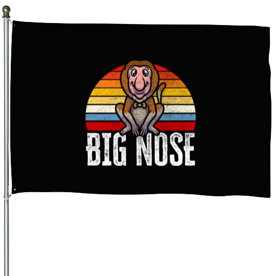 Big Nose Proboscis Monkey Ape Wildlife Zookeeper House Flags