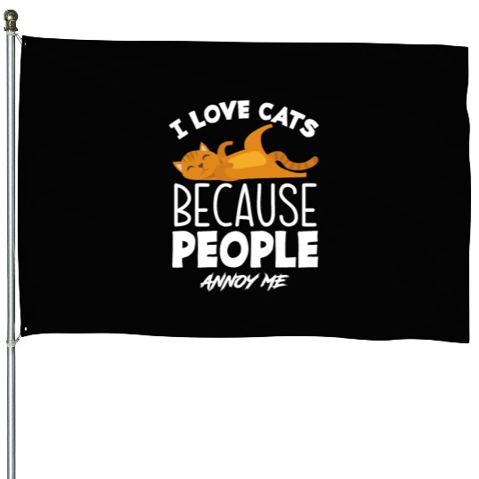 I Love Cats House Flags