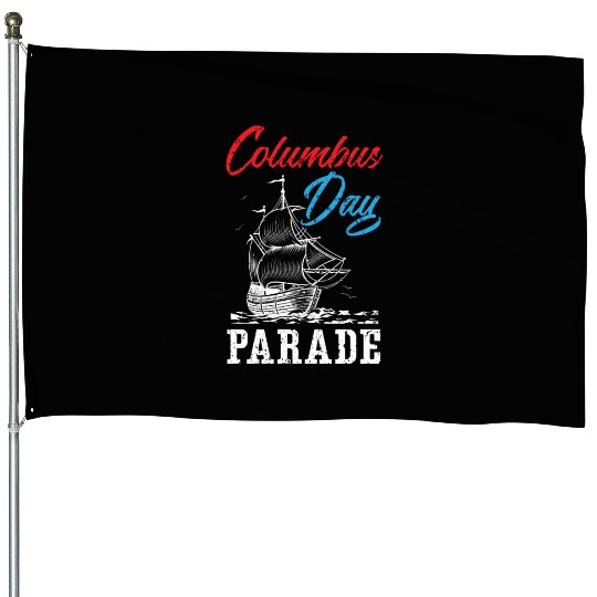 Columbus Day Parade Christopher Columbus Navigator House Flags