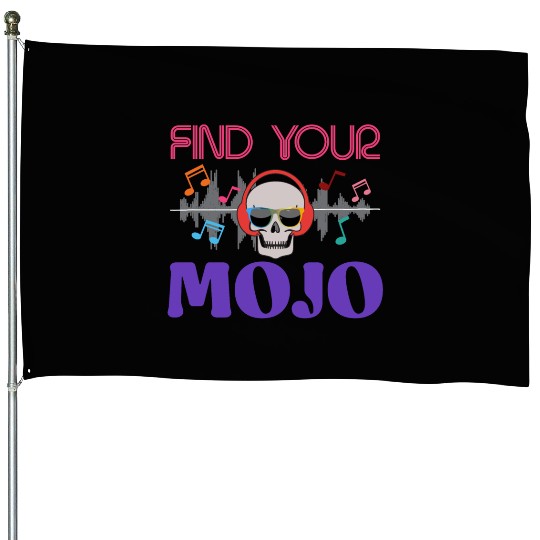 Find Your Mojo Colorful Violet Pink Retro Font House Flags
