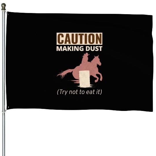 Barrel Racer Rodeo Racing Horse Riding Race Funny House Flags