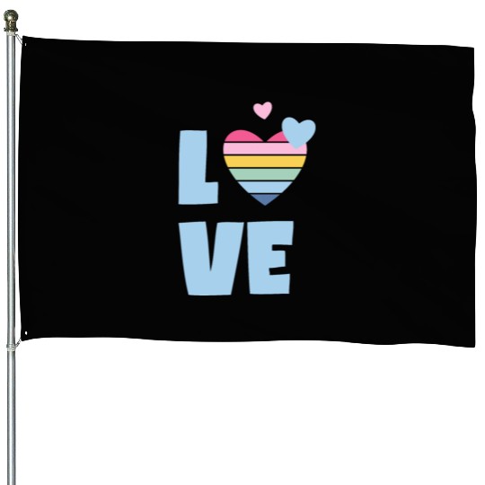 Lgbtq Gay Pride Month Rainbow Love Is Love House Flags