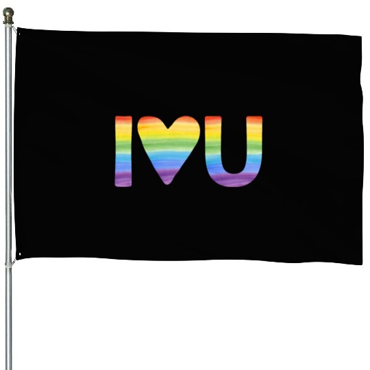 Lgbtq Gay Pride Month Rainbow Love Is Love House Flags