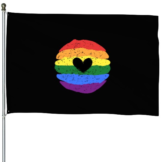 Lgbtq Gay Pride Month Rainbow Love Is Love House Flags