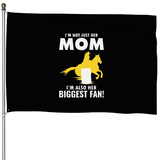 Barrel Racer Racing Horse Riding Mom Mothers day House Flags