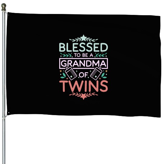Nana Grandma of twins House Flags