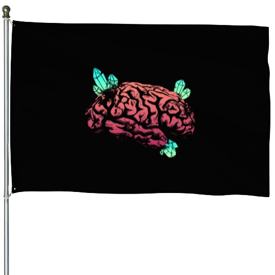 Brain with Crystal - Red and Green House Flags