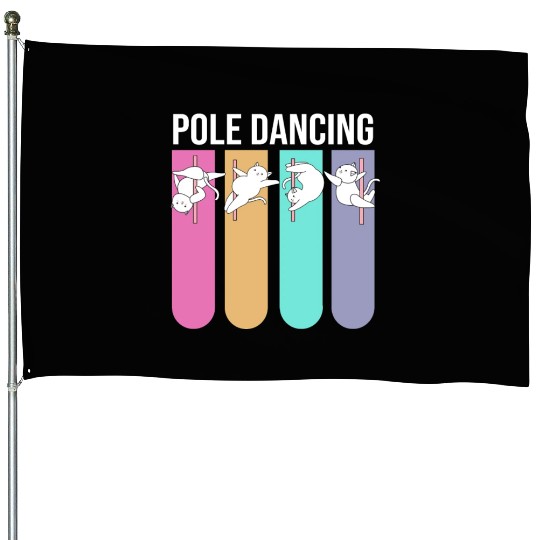 Cute Pole Dancing For Women Pole Dancing Cat House Flags