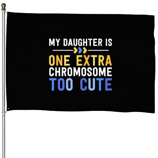 Family Down Syndrome Awareness for Dad Mom Extra House Flags