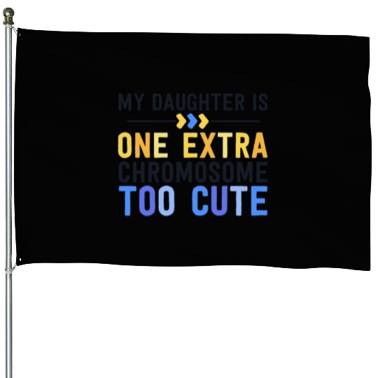 Family Down Syndrome Awareness for Dad Mom Extra House Flags