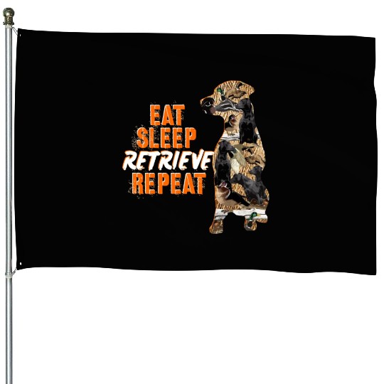 Labrador Retriever Duck Hunting Design House Flags