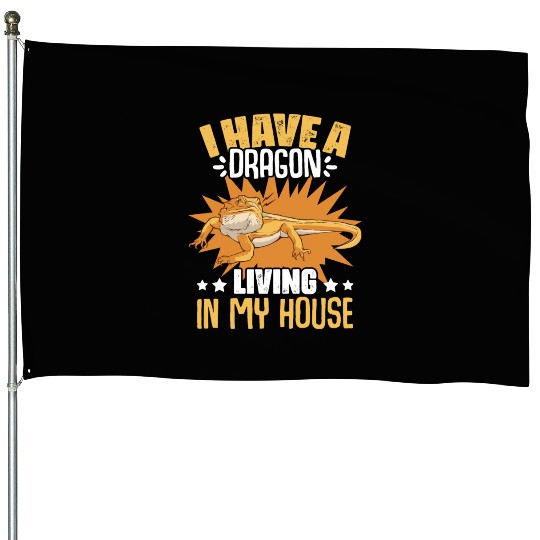 Funny Bearded Dragon Pet Humor For Reptile Fans House Flags