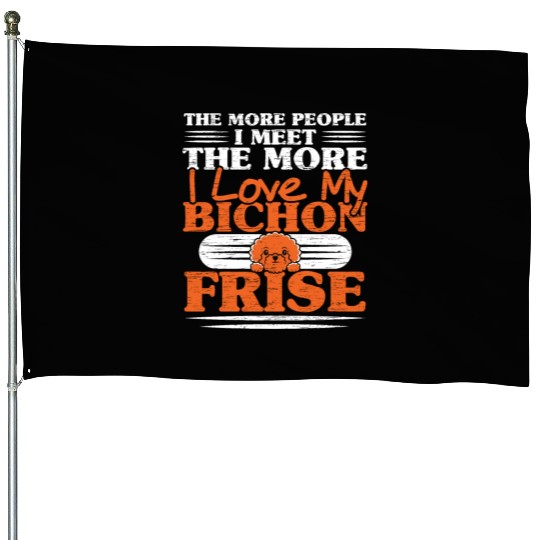 Bichon Frise Dog Lover Dog Breeder Puppy Paw Love House Flags