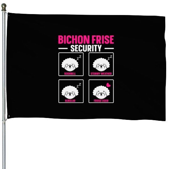 Bichon Frise Security Dog Lover Puppy Paw Love House Flags