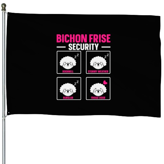 Bichon Frise Security Dog Lover Puppy Paw Love House Flags
